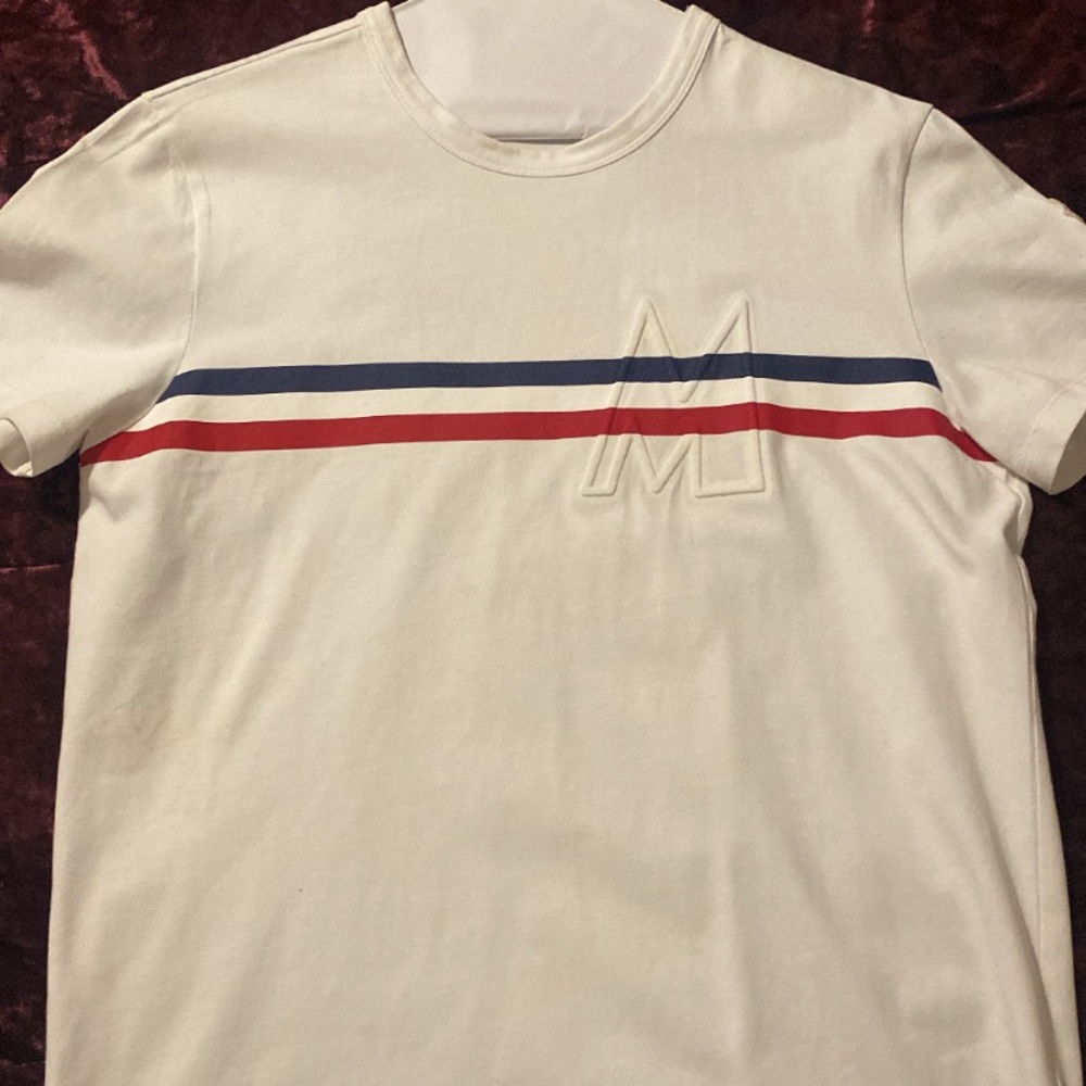 White Tri-color Moncler T-shitt